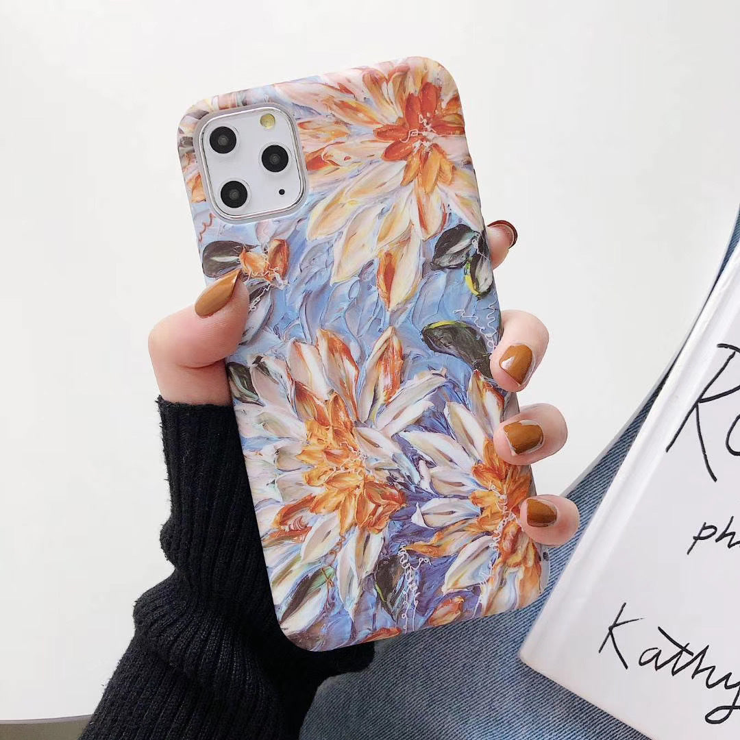 Oil Painting Flower Phone Case Silicone