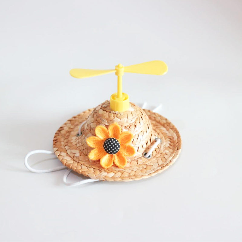 Cat Hat Bamboo Dragonfly Go Out Shade Photo Props Grass Hat