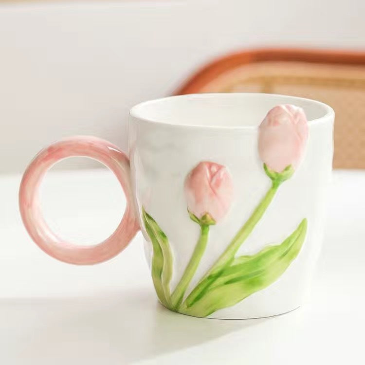Home Lovely Tulip Large Capacity Mug