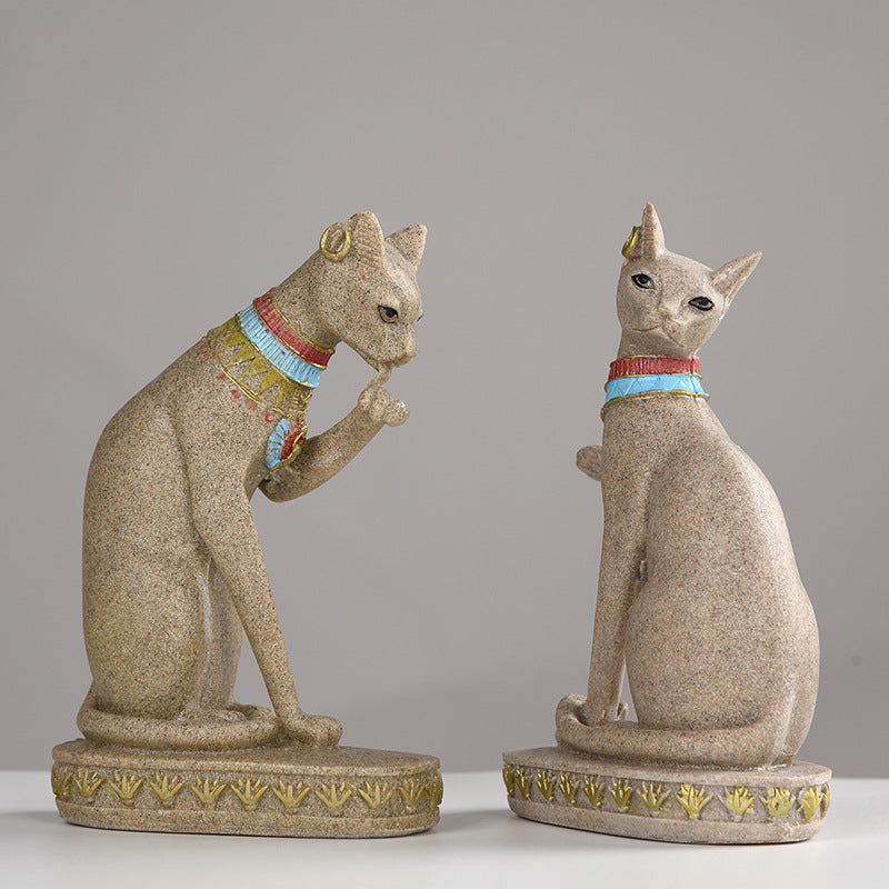 Sandstone Egyptian cat ornament