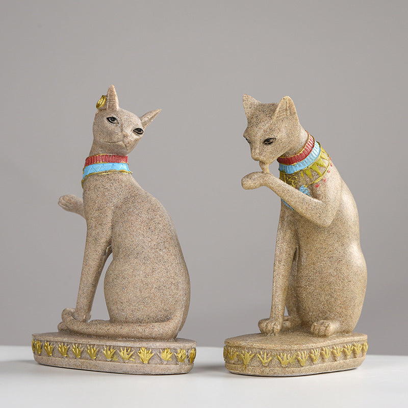 Sandstone Egyptian cat ornament