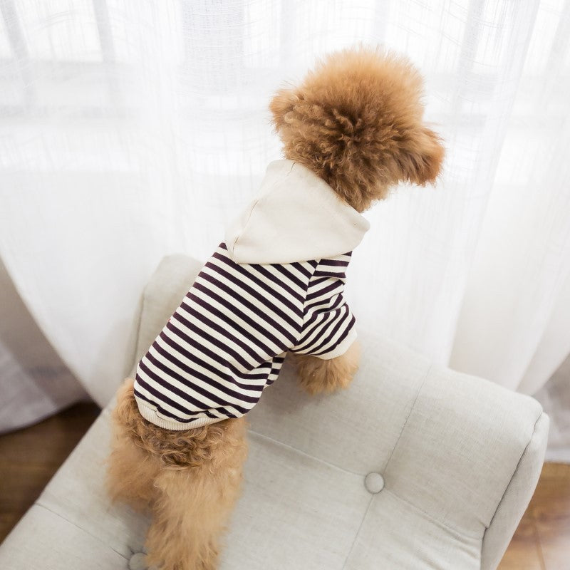Hooded sweater pet clothing