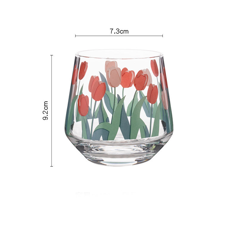Home Simple And Cute Tulip Glass Water Cup