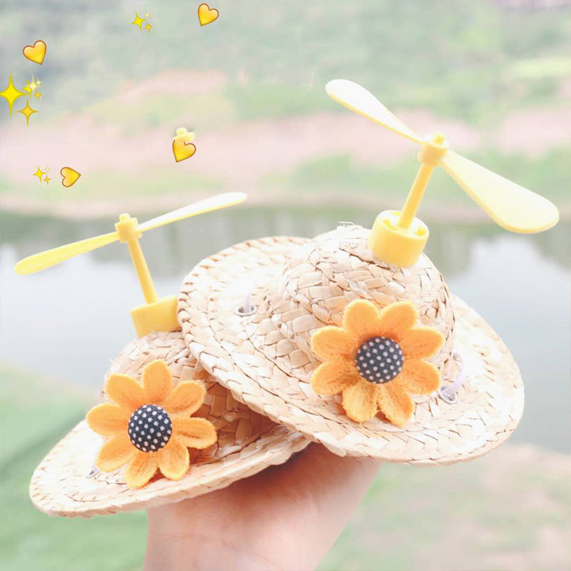 Cat Hat Bamboo Dragonfly Go Out Shade Photo Props Grass Hat