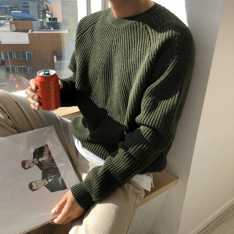 Men's Solid Color Sweater Coat