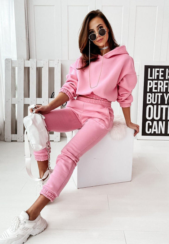 Casual Sports Hooded Long-Sleeved Trousers Two-Piece SET