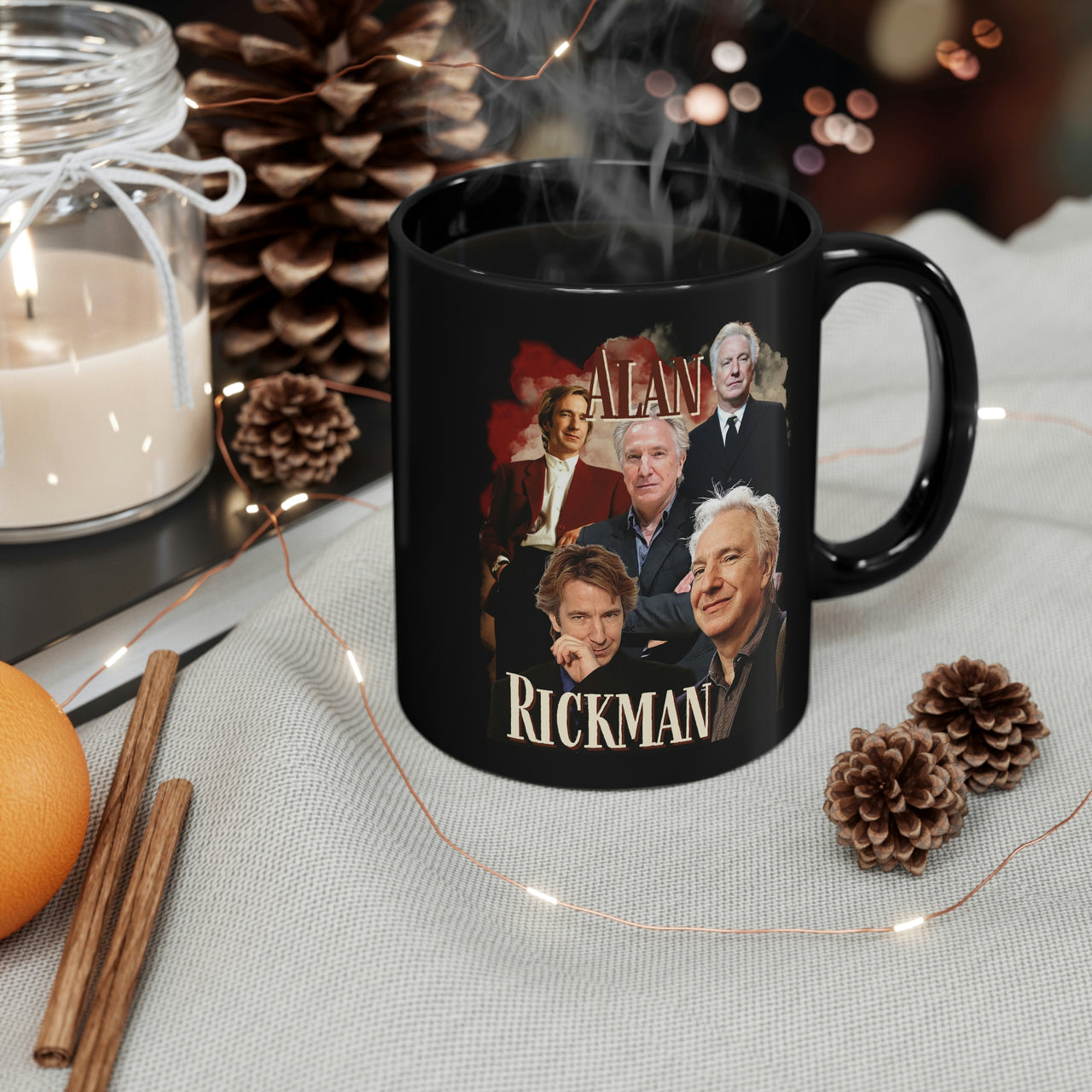 Alan Rickman Mug, Alan Rickman Homage Vintage Style British Actor Coffee Cup, Movie Mug, 11 Oz
