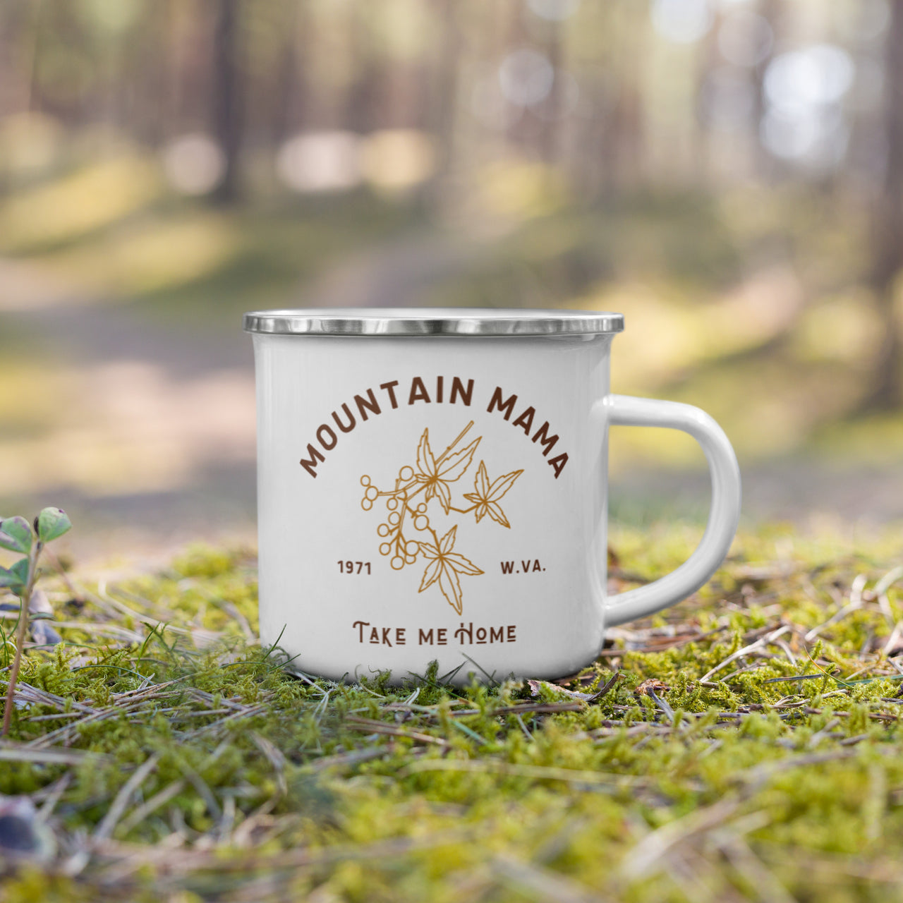 Mountain Mama Enamel Camping Mug