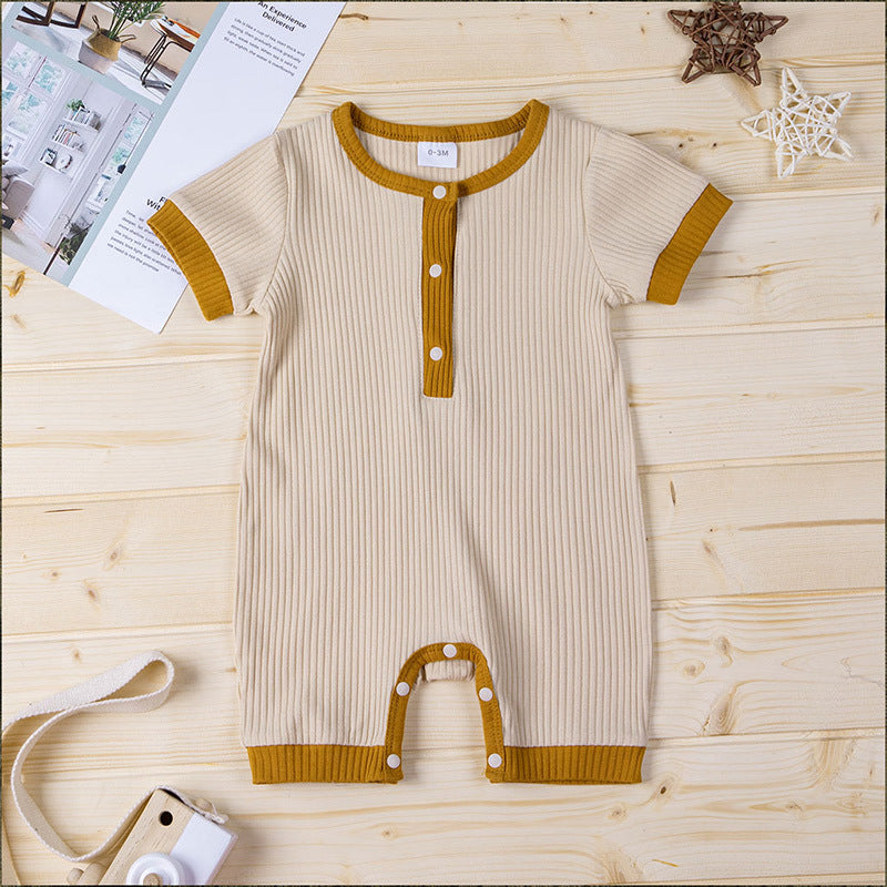 New Baby Short-sleeved Romper Casual Baby Boxer Jumpsuit