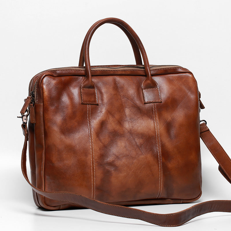 Retro Leather Men's Bag Handbag Top Layer Of Cowhide One-shoulder