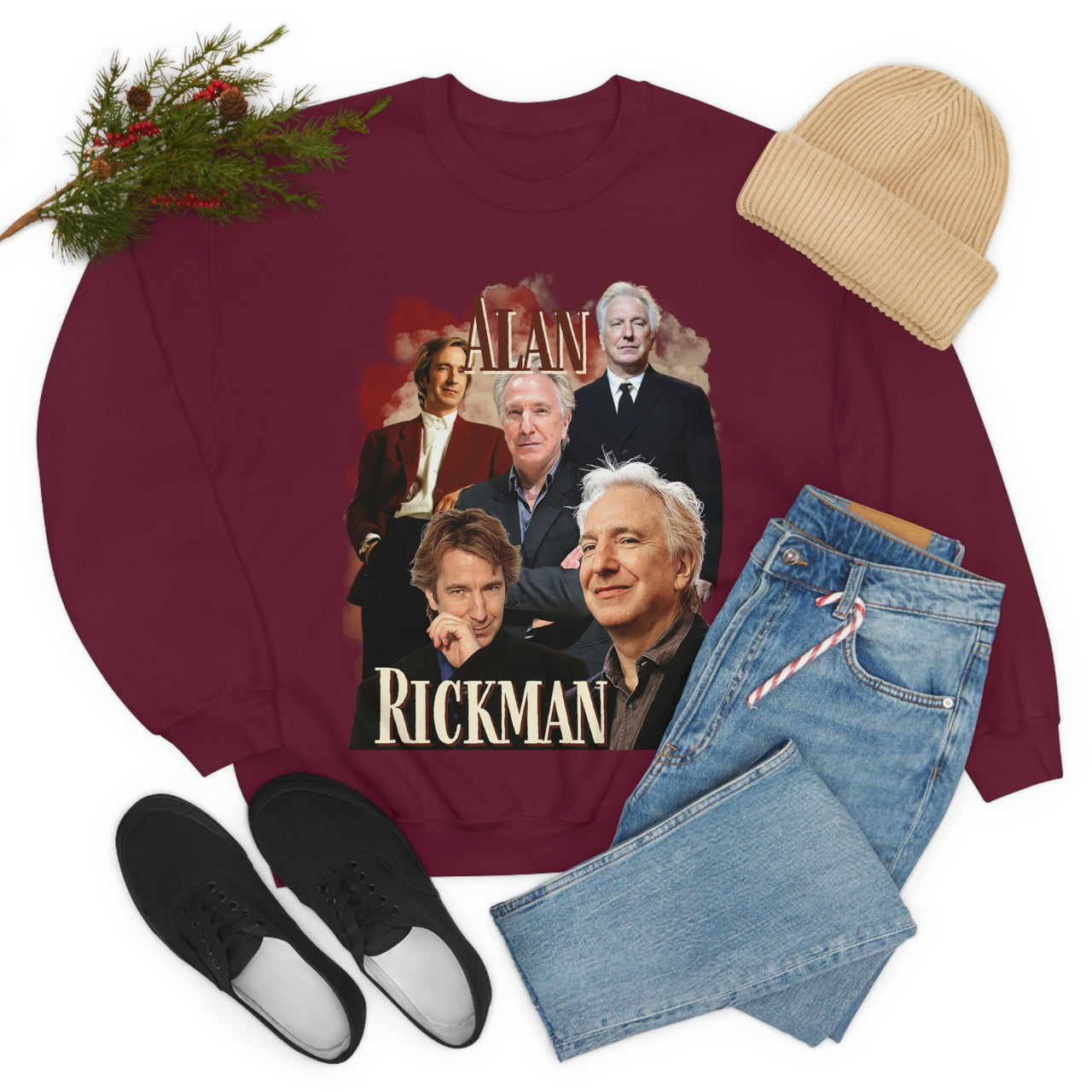Alan Rickman Sweatshirt, Y2k Style Bootleg Vintage Style Alan Rickman Pullover Crewneck, Movie Buff Sweatshirt