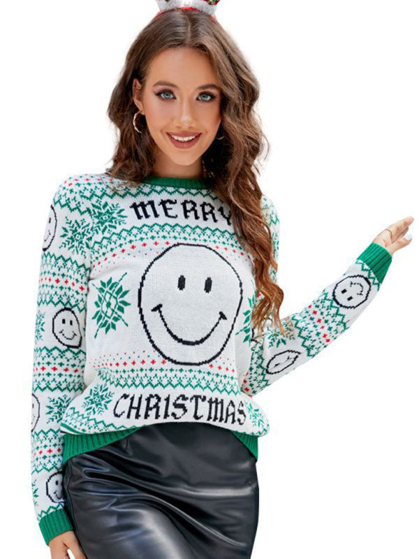 New Christmas Pullover Smiley Holiday Sweater