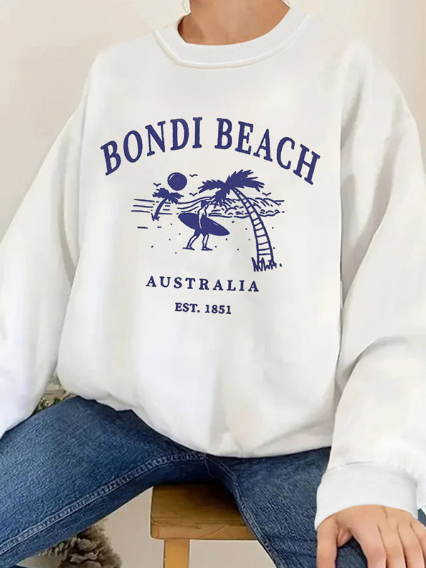 Bondi Beach Australia Women's Round Neck Casual Sweatshirt