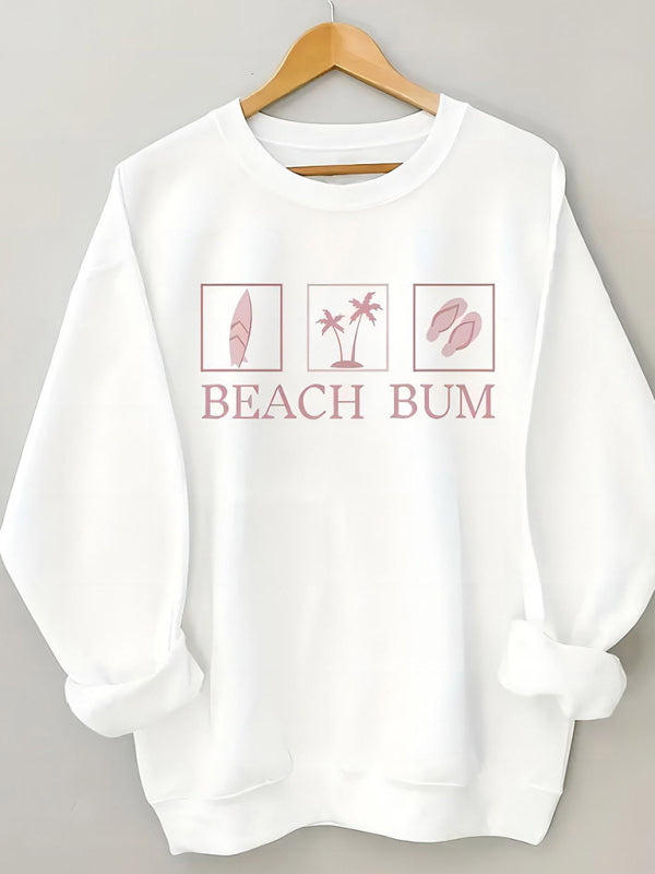 Beach Bum Women's Round Neck Casual Sweatshirt