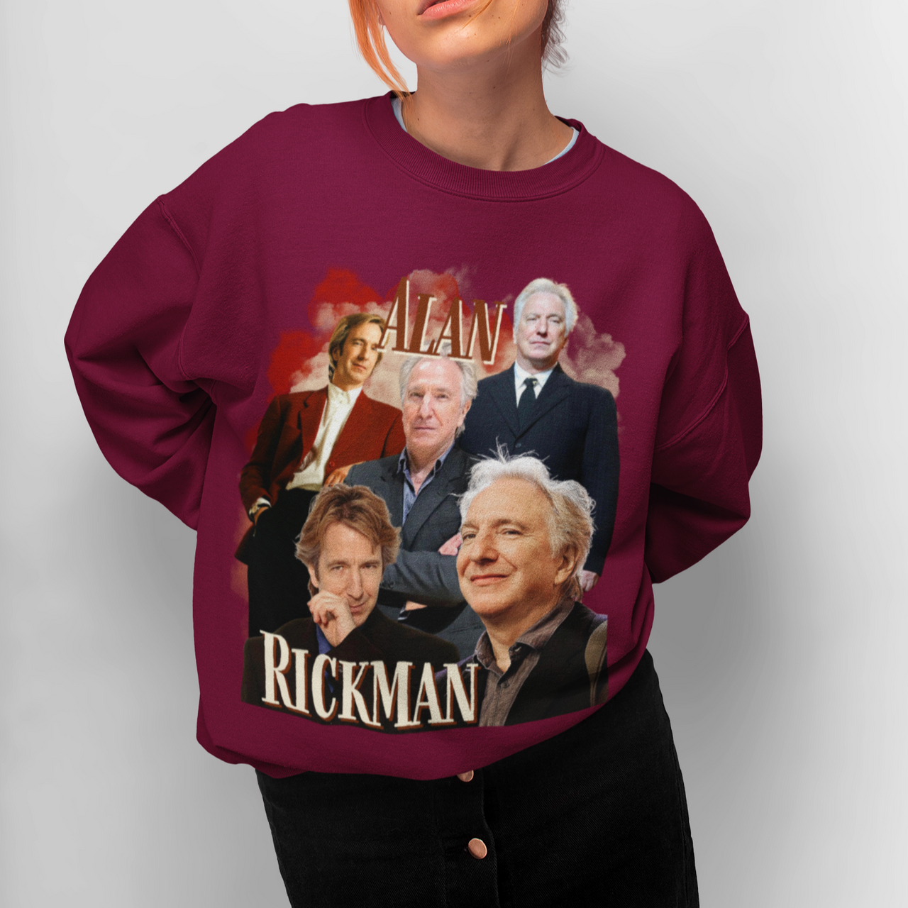 Alan Rickman Sweatshirt, Y2k Style Bootleg Vintage Style Alan Rickman Pullover Crewneck, Movie Buff Sweatshirt