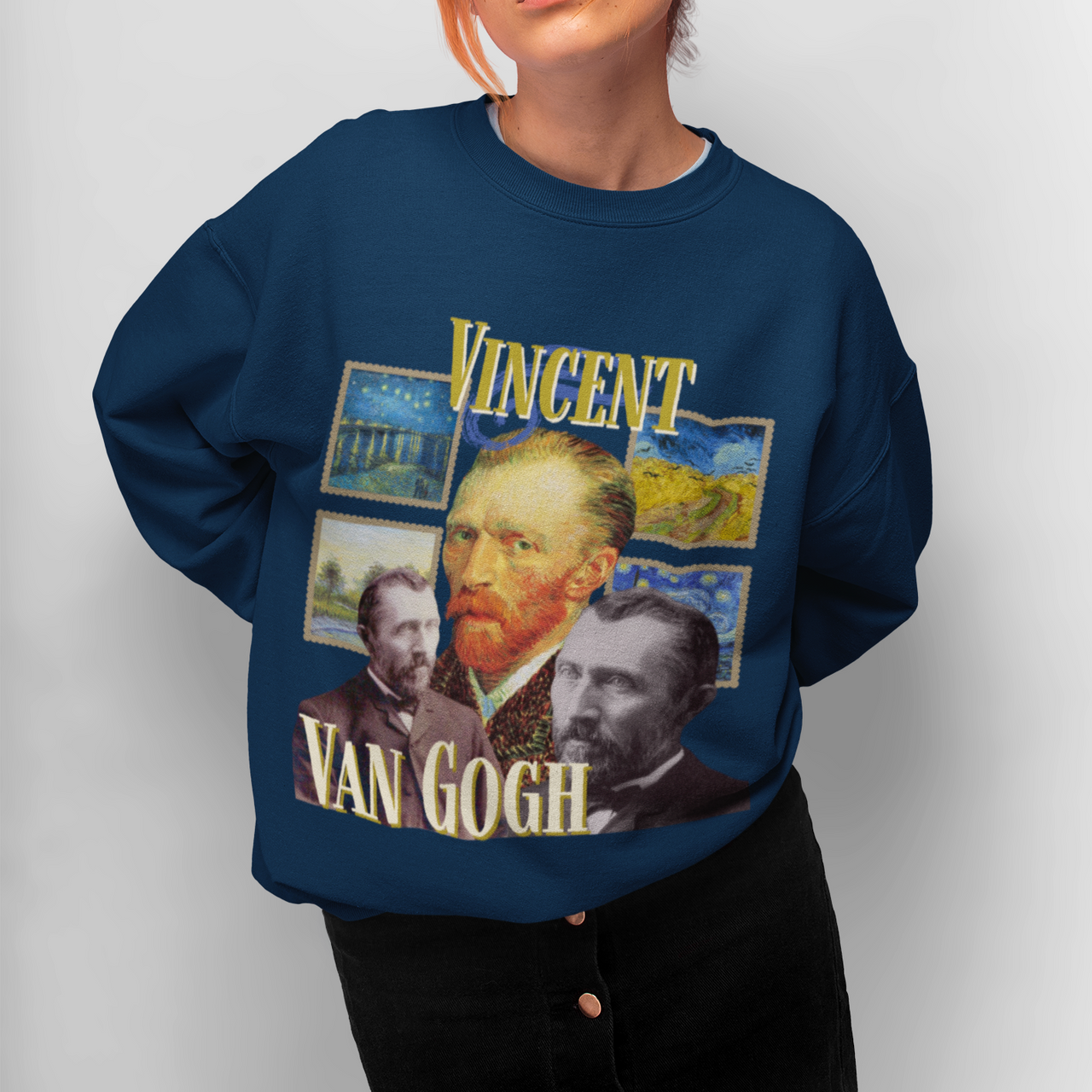 Vincent Van Gogh Sweatshirt, Y2K Style Bootleg Famous Post-Impressionish Artist Fan Retro Pullover Crewneck, Artist Gift