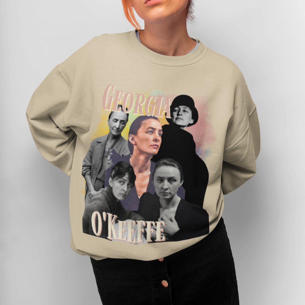 Georgia O'Keeffe Sweatshirt, Y2K Style Bootleg Famous American Modernist Artist Fan Retro Pullover Crewneck, Artist Gift