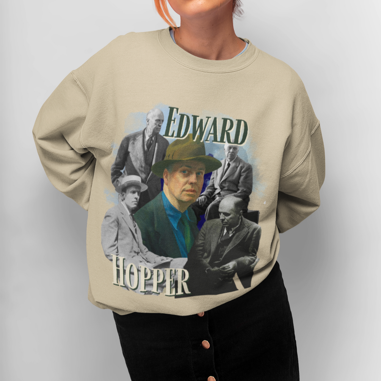 Edward Hopper Sweatshirt, Y2K Style Bootleg Famous American Realist Artist Fan Retro Pullover Crewneck, Artist Gift