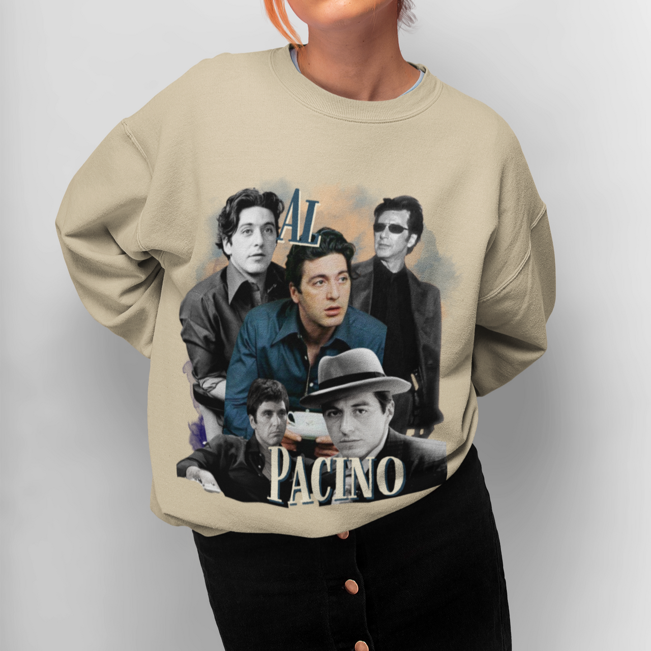 Al Pacino Sweatshirt, 90s Rap Style Bootleg The Godfather Pullover Crewneck, Scarface Movie Fan Gift
