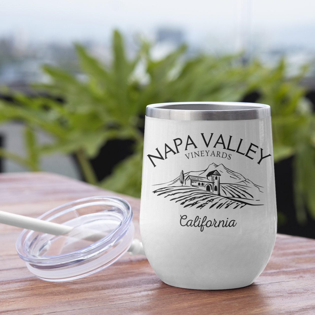 Napa Wine Tumbler, Napa Valley Vineyards Minimalistic Wine Cup, Napa California Print, Napa Girls Trip Wine Tumbler