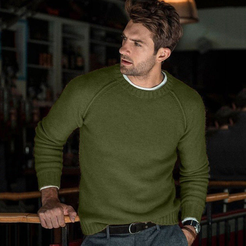 Men's Round Neck Slim Fit Tops and Sweaters