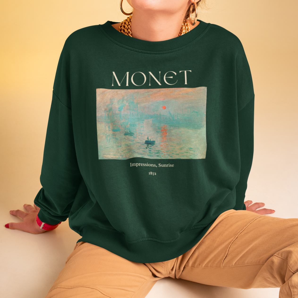 Claude Monet Impression Sunrise Art Sweatshirt, Famous Painting Pullover