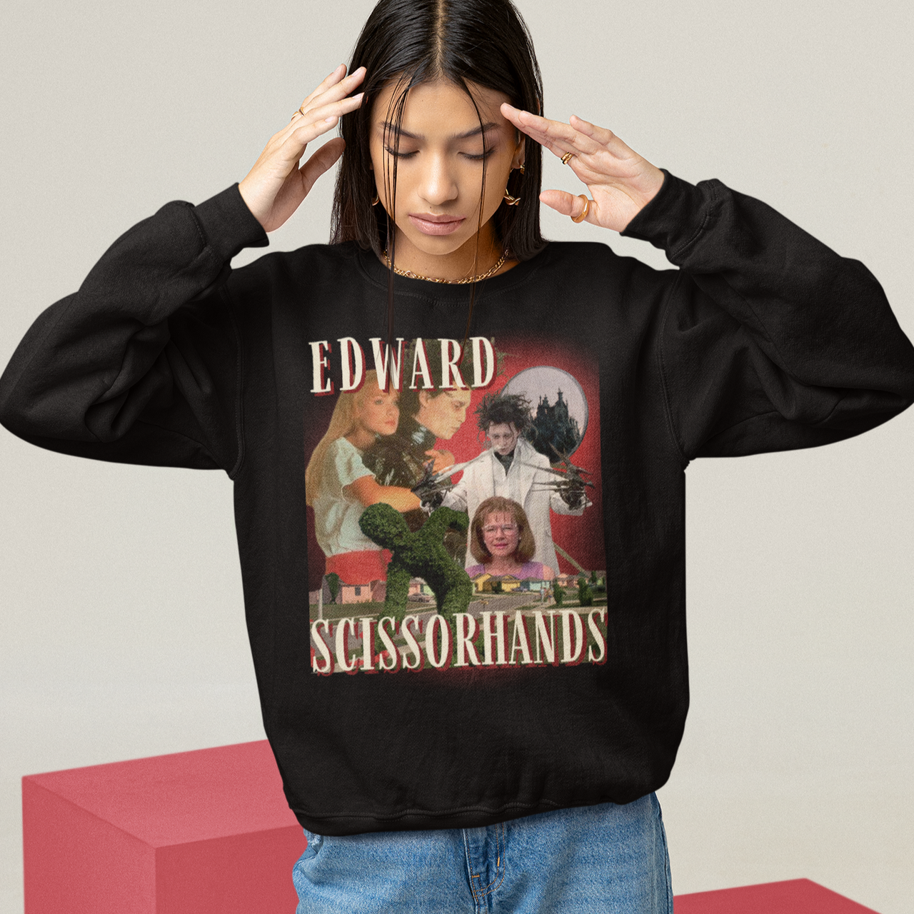 Edward Scissorhands Vintage Sweatshirt, Classic Tim Burton Retro Pullover, Bootleg Crewneck, 90s Vintage Graphic Tee