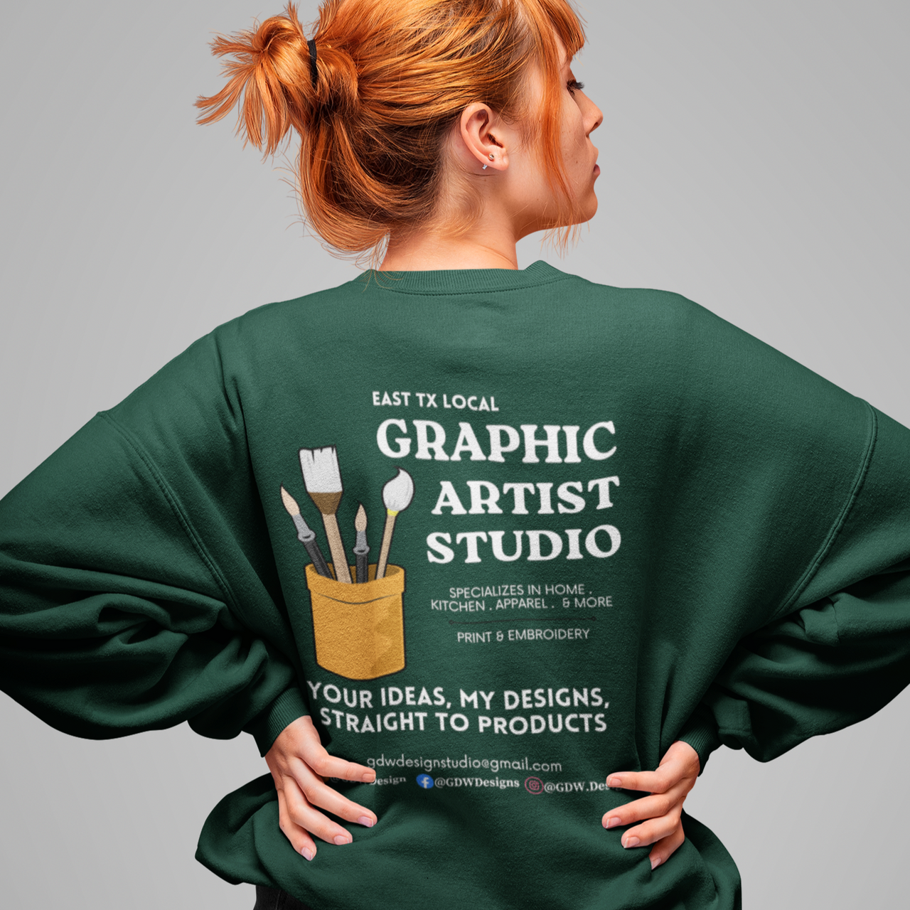 GDW Design Unisex Heavy Blend™ Crewneck Sweatshirt, Local Graphic Designer Crewneck