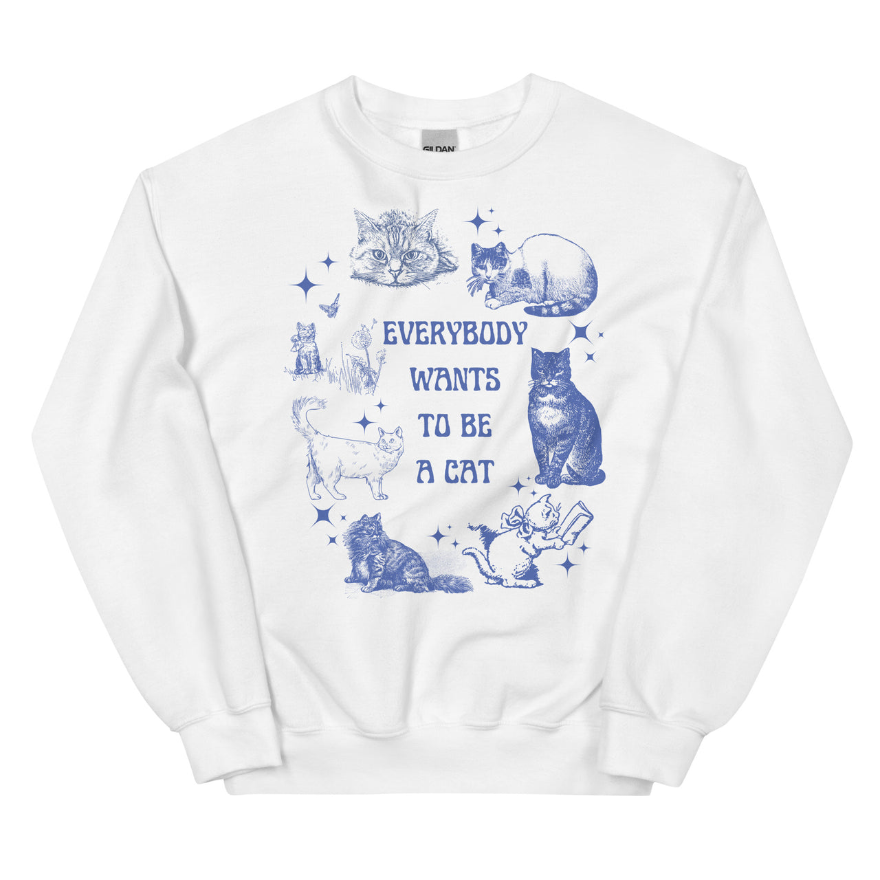 Everybody Wants to Be a Cat Sweatshirt, Quirky Vintage Style Cat Crewneck, Soft Cotton Kitten top, Aristocats Tee, Trendy Sweatshirt