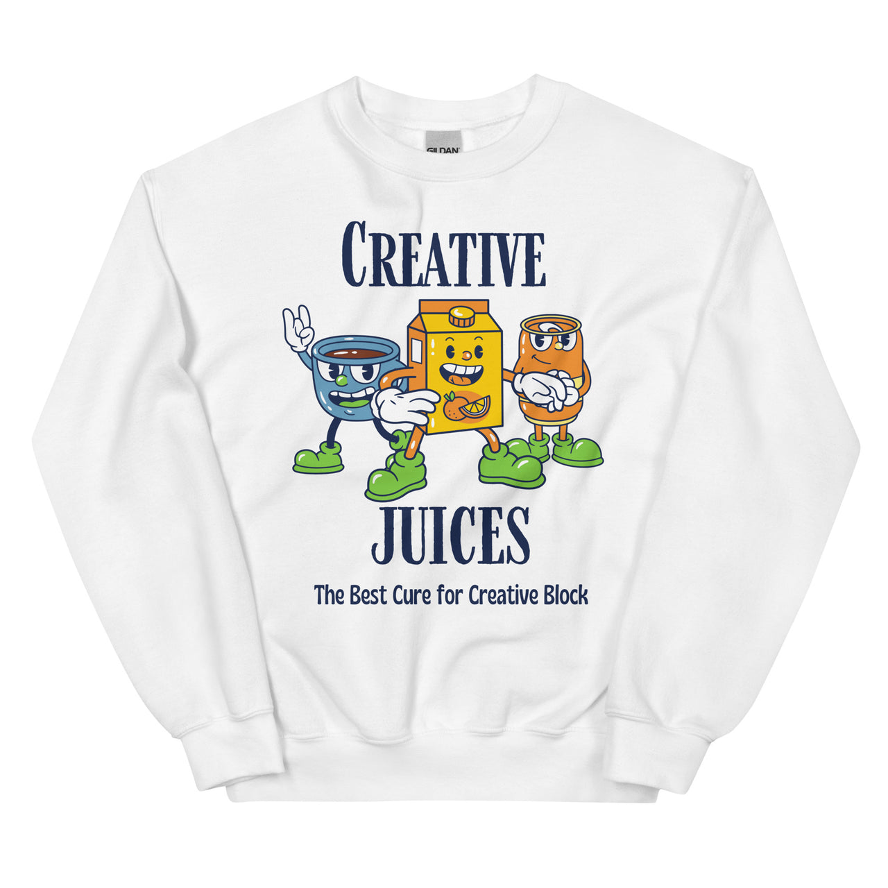 Creative Juice Retro Vintage Crewneck, Fall Crewneck Vintage, Fall Retro Sweatshirt, Vintage Cartoon Graphic Unisex Sweatshirt